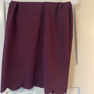 Purple scallop hem pencil skirt